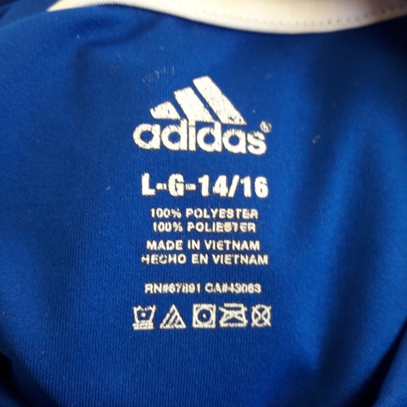 adidas Athletic Top Spell Out Short Sleeve Blue S - Picture 4 of 4